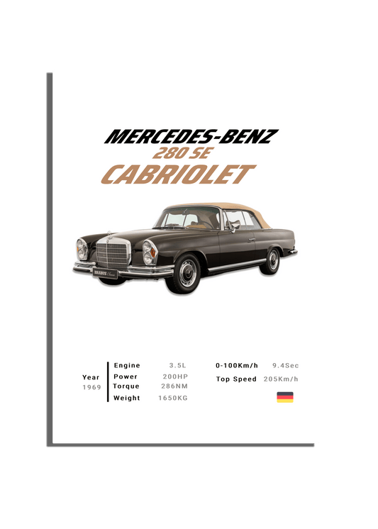 MERCEDES-BENZ 280 SE CABRIOLET TOBACCO BROWN