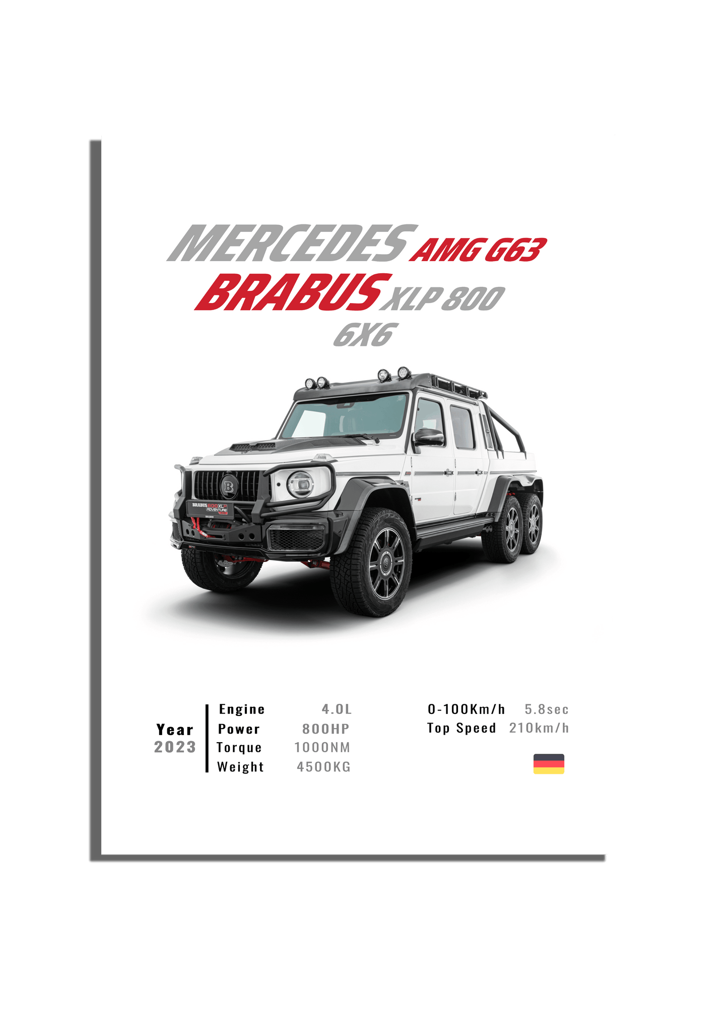 MERCEDES AMG G63 BRABUS XLP 800 6X6